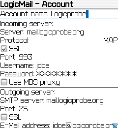 Account configuration Account configuration